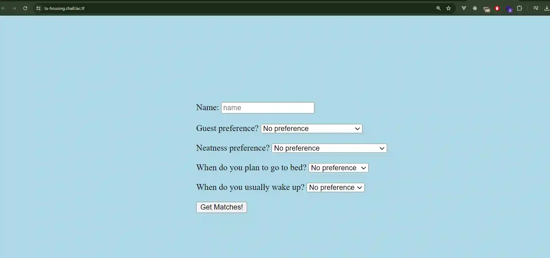 UI for La-Housing challenge